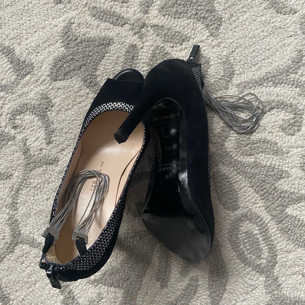 Peter Kaiser Black and Silver Heels